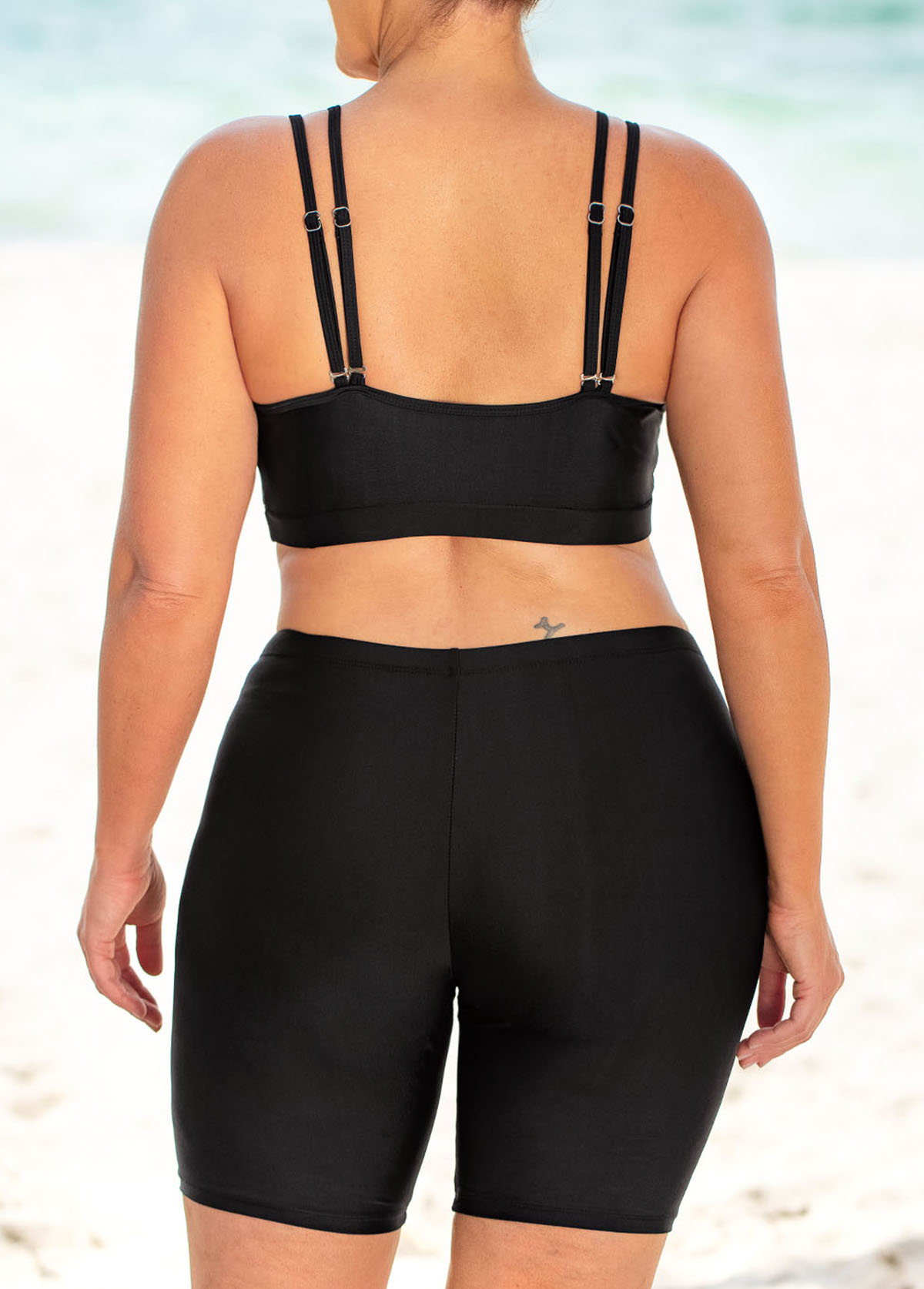 Solid High Waisted Plus Size Bikini Set