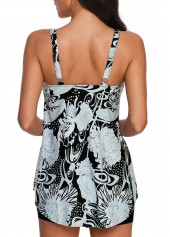 Strappy Asymmetric Hem Floral Print Swimdress and Shorts