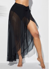 Lace Black Flowy Cover Up Skirt