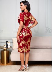 Mesh Stitching Round Neck Embroidered Lace Dress