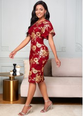 Mesh Stitching Round Neck Embroidered Lace Dress