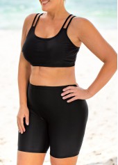 Solid High Waisted Plus Size Bikini Set