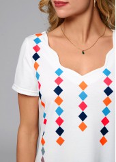 Geometric Print Short Sleeve T Shirt