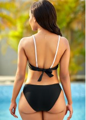 Striped Cutout Waist One Piece Swimwear