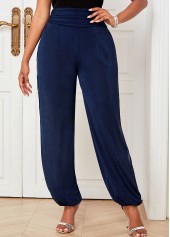 Solid High Waisted Cutout Leg Pants