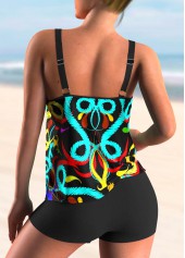 Colorful Printed Spaghetti Strap Tankini Set
