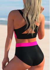 Printed Criss Cross Back Bowknot Bikini Set