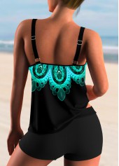 Colorful Tribal Print Spaghetti Strap Tankini Set