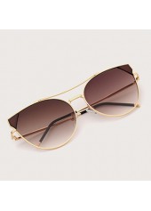 1 Pair Metal Round Frame Brown Sunglasses