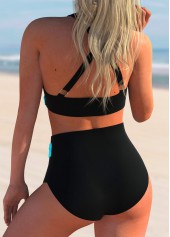 Cross Strap Polka Dot High Waisted Bikini Set