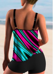 Colorful Striped Spaghetti Strap Tankini Set