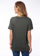 Solid V Neck Short Sleeve T Shirt