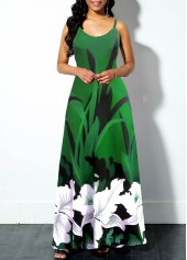 Spaghetti Strap Floral Print Maxi Dress