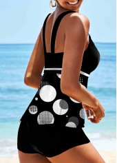 Wide Strap Polka Dot Tankini Set