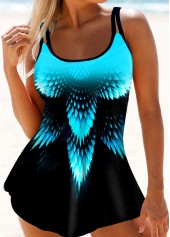 Colorful Printed Spaghetti Strap Swimdress and Panty