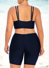 Spaghetti Strap Plus Size High Waisted Bikini Set