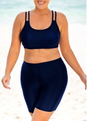 Spaghetti Strap Plus Size High Waisted Bikini Set