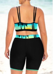 High Waisted Plus Size Landscape Bikini Set