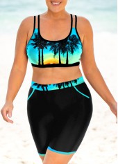 High Waisted Plus Size Landscape Bikini Set