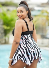 Plus Size Spaghetti Strap Swimdress and Panty