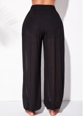 Plus Size High Waist Solid Beach Pants
