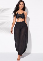 Plus Size High Waist Solid Beach Pants