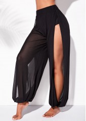 Plus Size High Waist Solid Beach Pants