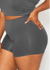 Solid Plus Size High Waisted Swim Shorts