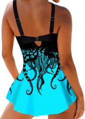 Octopus Print Double Strap Swimdress and Panty