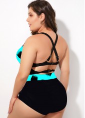 Plus Size Polka Dot High Waist Bikini Set 