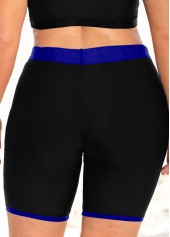 Contrast Stitch Plus Size High Waisted Swim Shorts