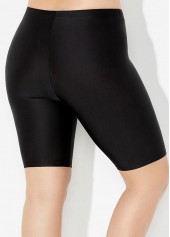 Solid Mid Waist Plus Size Swim Shorts
