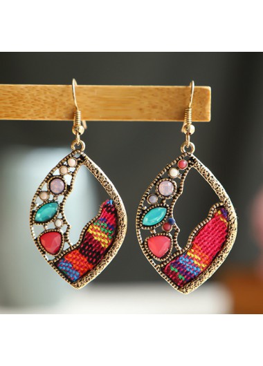 Rosewe Chic Metal Leaf Shape Multi Color Earrings - One Size