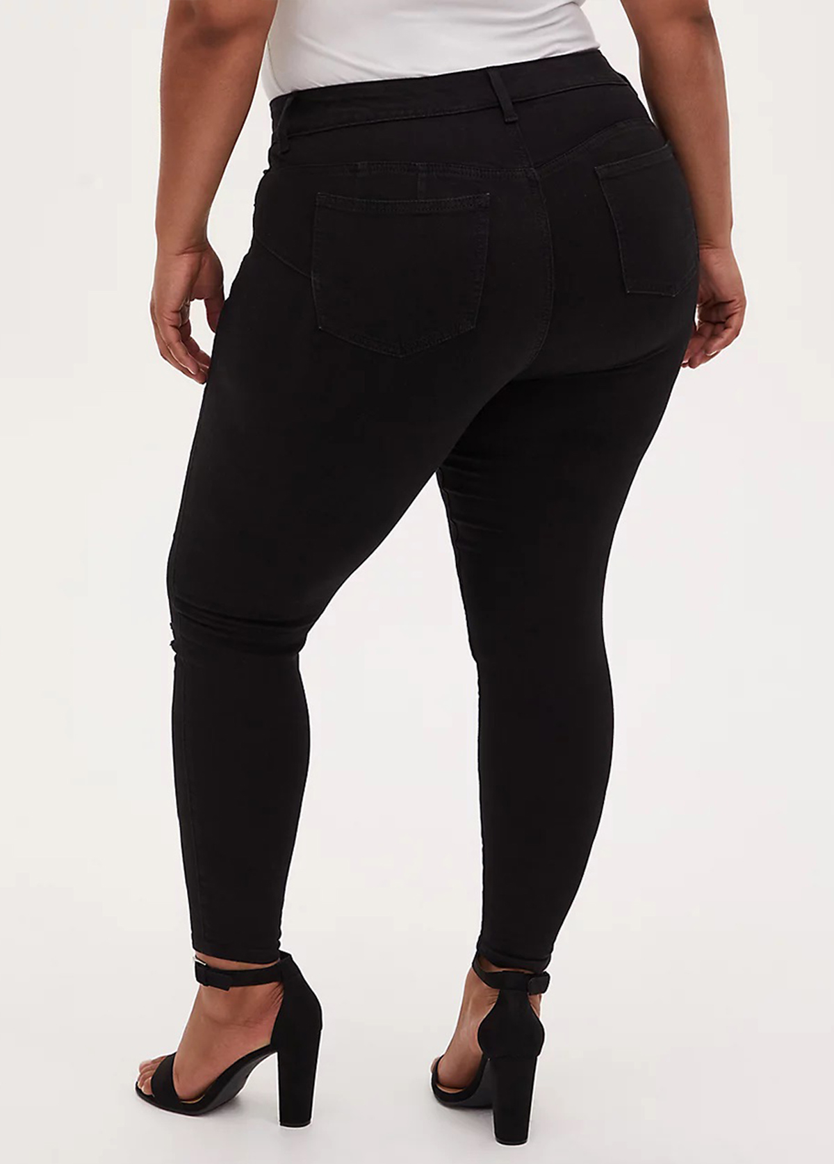 Shredded Black Skinny Plus Size Jeans
