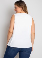 Sleeveless Plus Size Heart Print Tank Top