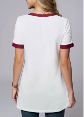 Short Sleeve Tribal Print Round Neck T Shirt