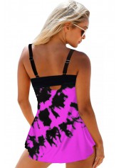 Spaghetti Strap Keyhole Back Tie Dye Swimdress and Panty