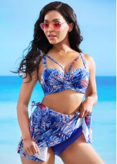 Leaf Print High Waisted Bikini Set