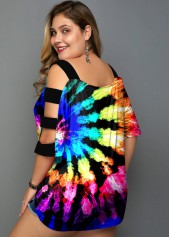 Multicolor Tie Dye Print Plus Size T Shirt