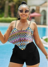 Drawstring Detail Plus Size High Waisted Swim Shorts