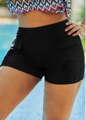 Drawstring Detail Plus Size High Waisted Swim Shorts