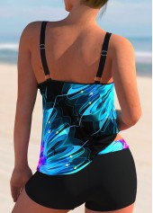 Tribal Print Spaghetti Strap Tankini Set 