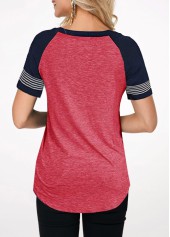 Short Sleeve Round Neck Contrast T Shirt
