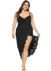 Spaghetti Strap Plus Size Pierced Dettail Cover Up
