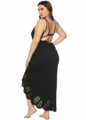 Spaghetti Strap Plus Size Pierced Dettail Cover Up