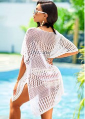 Side Slit Pierced V Neck Cover Up