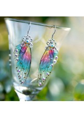 Rainbow Color Butterfly Wings Detail Earrings