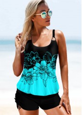 Floral Print Spaghetti Strap Tankini Set 