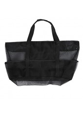 Sheer Mesh Stitching Solid Pocket Detail Storage Bag
