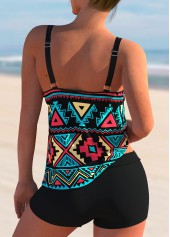 Tribal Print Spaghetti Strap Tankini Set